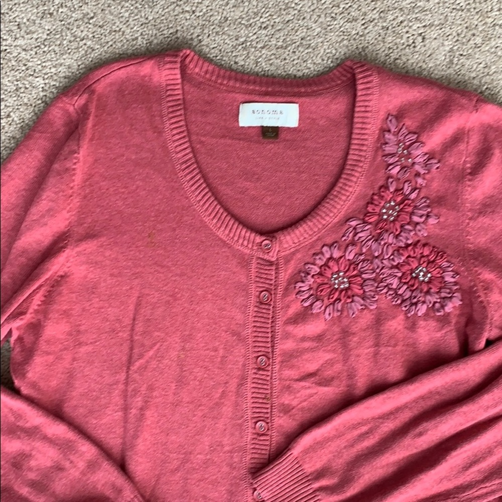 Floral embroidery cardigan